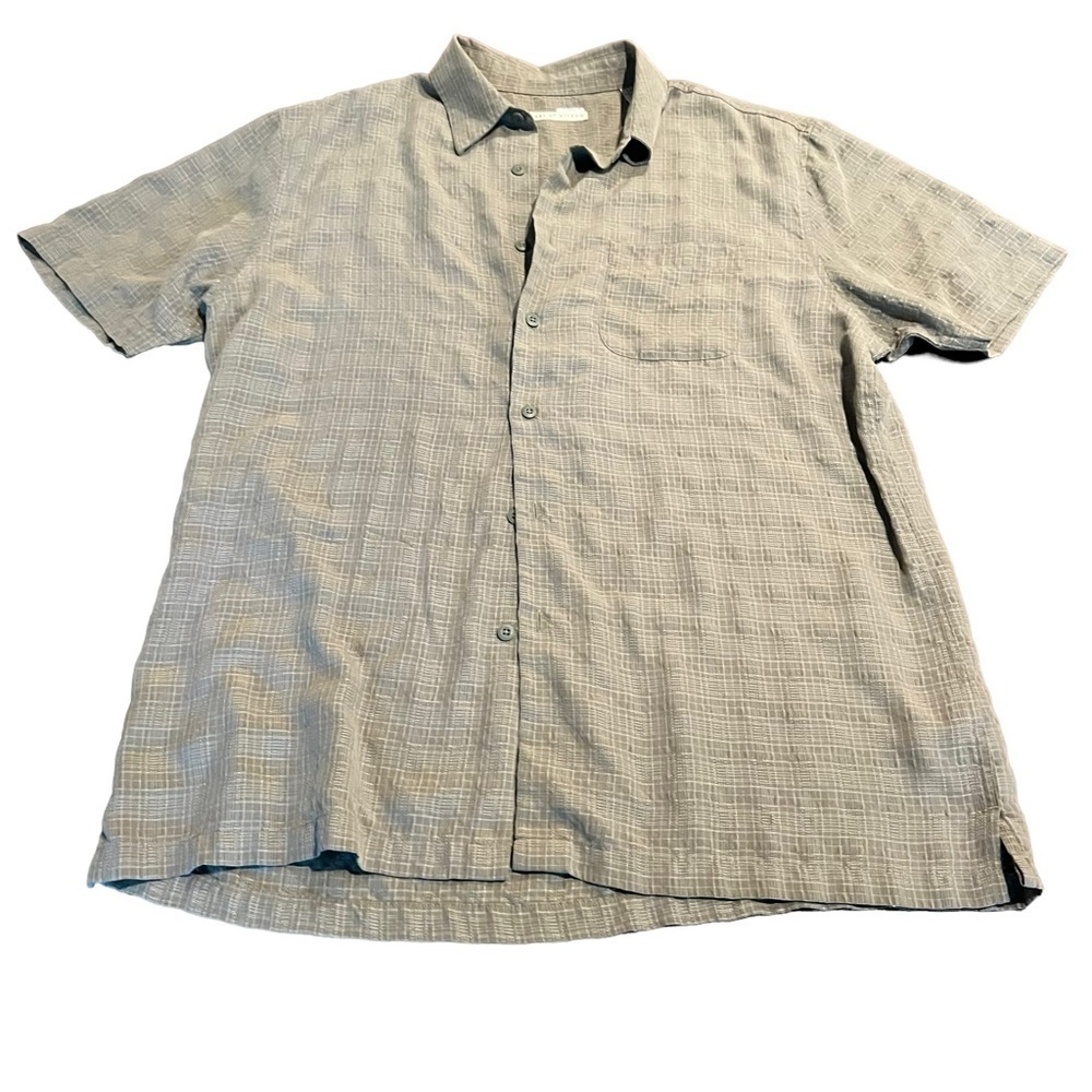 Age of Wisdom Men’s Short Sleeve Button Up Shirt Size Large